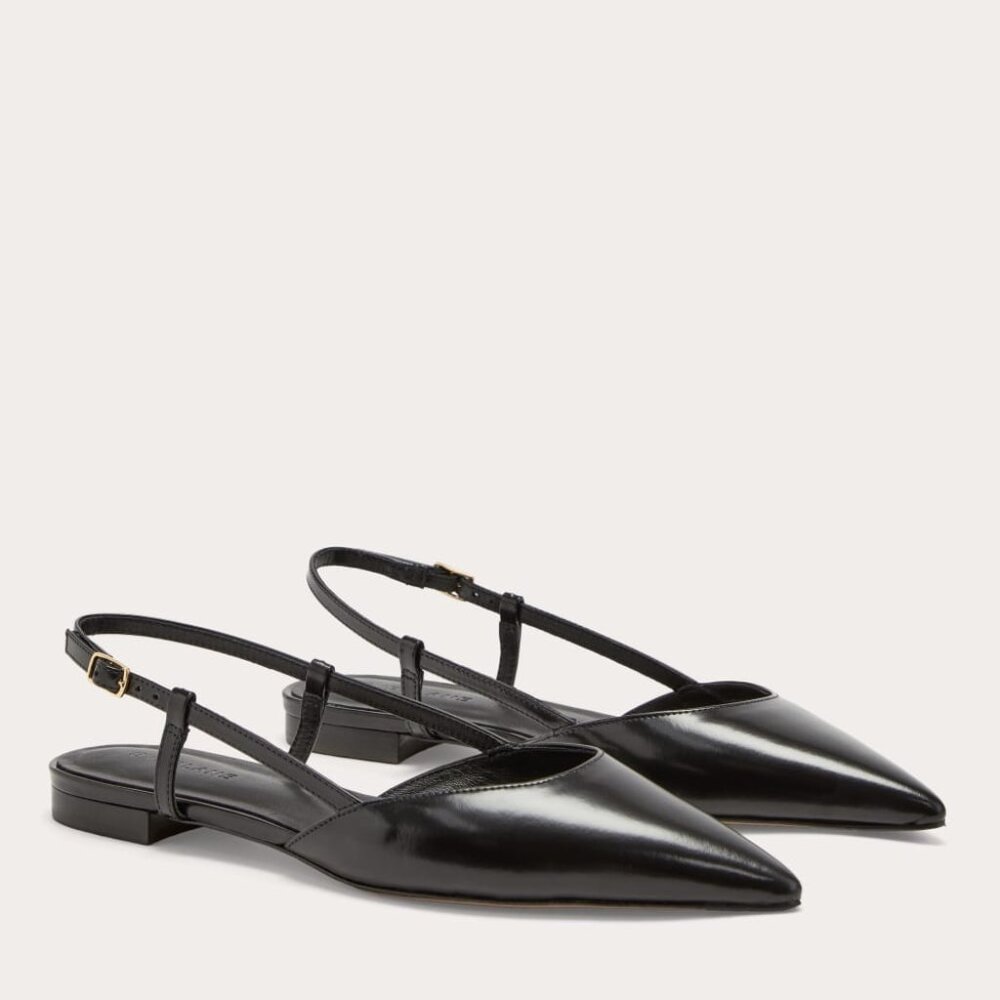 NEW Everlane Studio Slingback Flat in Black, Size 7.5